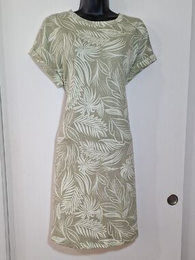 Tropical Short Sleeve Summer Dress Midi Dress With Pockets